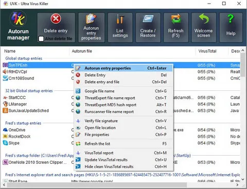 Download UVK (Ultra Virus Killer) for Windows